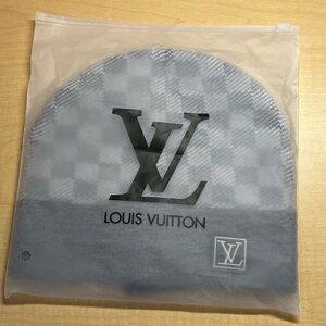 Grey Two-Tone Check Knit Beanie